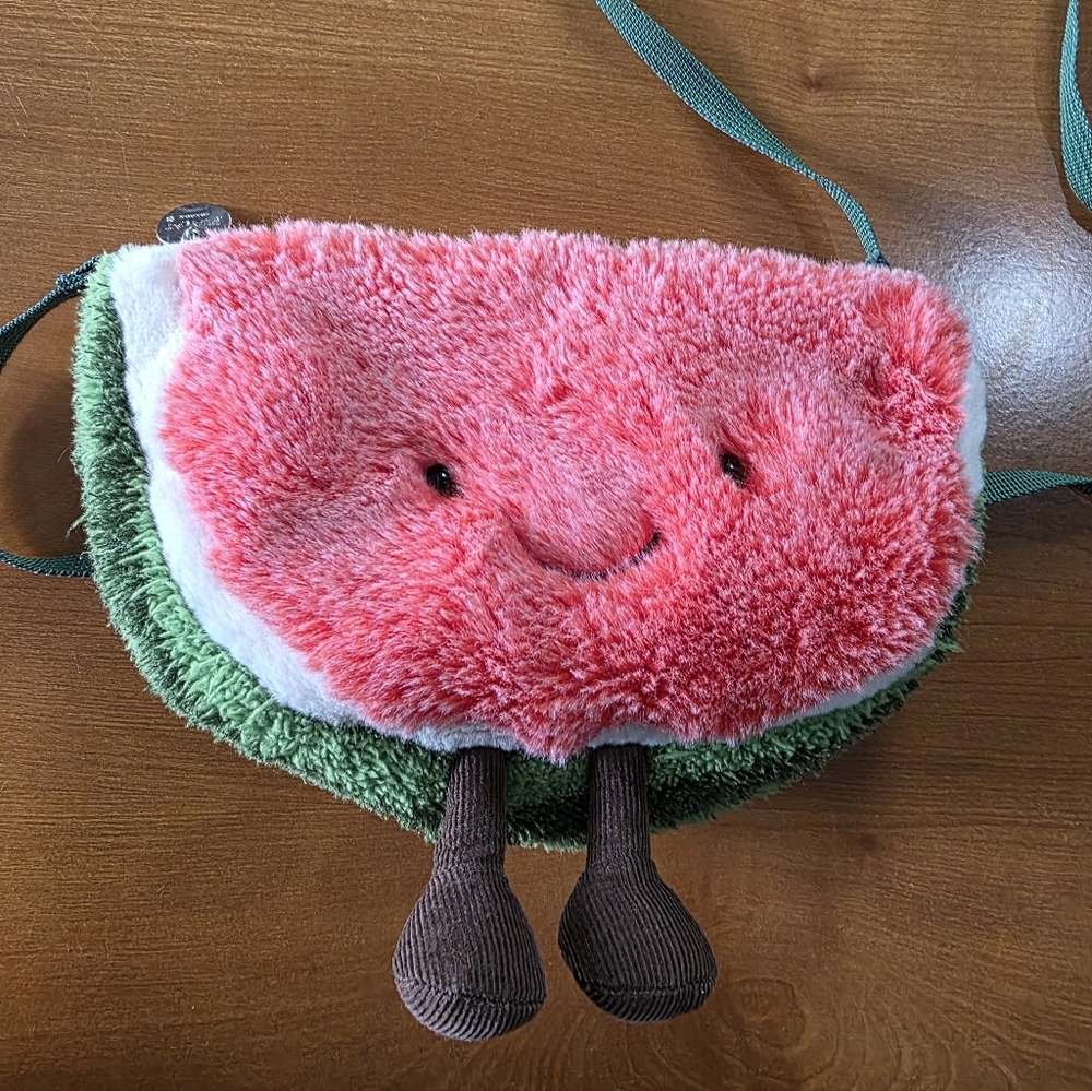 Jellycat Fuzzy Watermelon Slice Bag - Picture 2 of 7